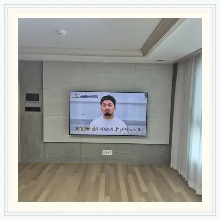 송도동일하이빌파크포레 무타공 벽걸이TV 설치 상담용 브라켓 참고 사진